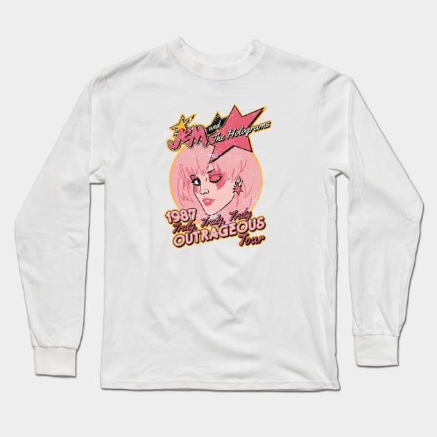 Jem and The Holograms Tour - Distressed Long Sleeve T-Shirt by Nazonian